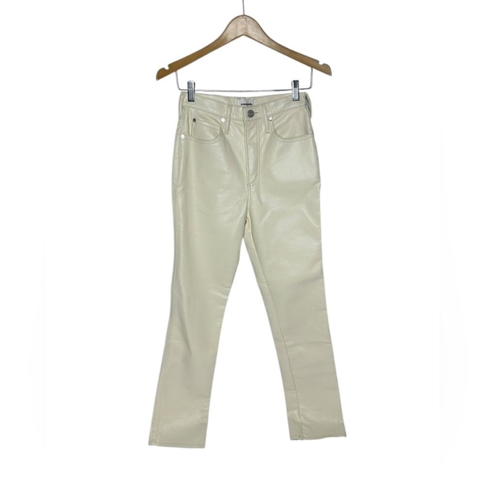 Frame Ivory Recycled Leather High N Tight Straight Jeans 25 - Picture 3 of 11